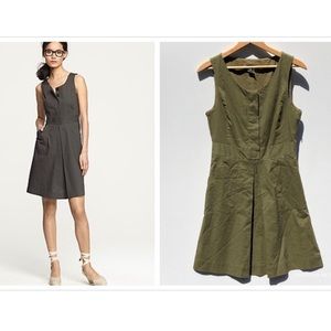 J. Crew Sleeveless Caroline Dress Olive Green 4